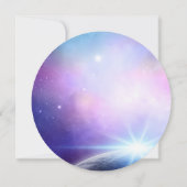 星の下のピンクパープルスターリーの結婚詳細 セーブザデート (裏面)