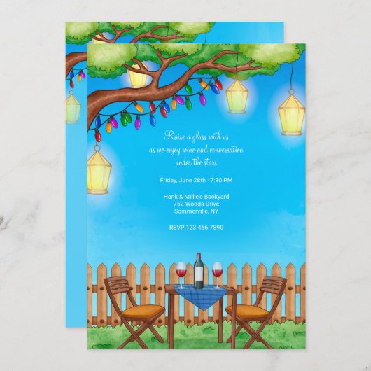 星の下のワイン 招待状 (正面/裏面)