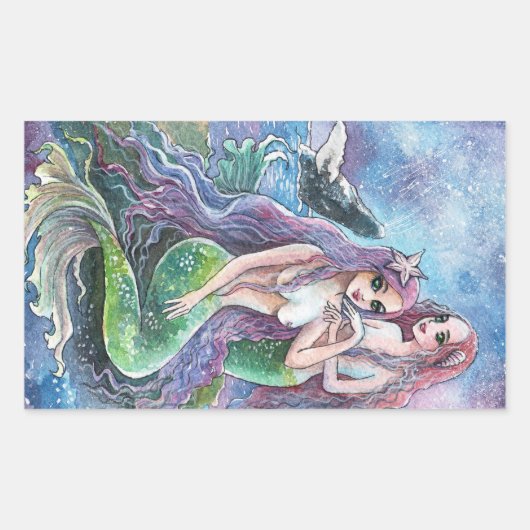 星の下の人魚 長方形シール (正面)