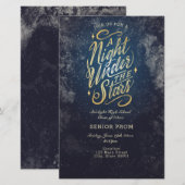 星の下の夜のイベントフライヤー招待状 (正面/裏面)