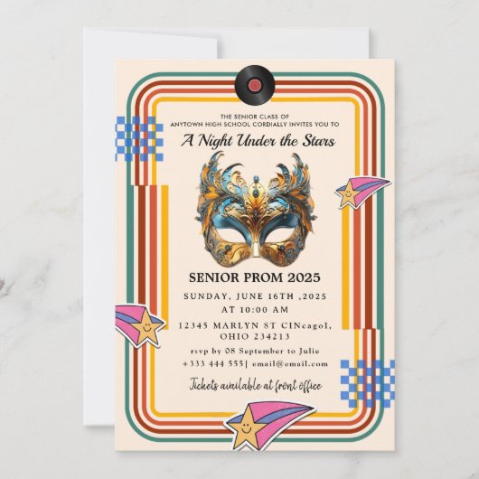 星の下の夜のプロム　プロ  招待状 (正面)