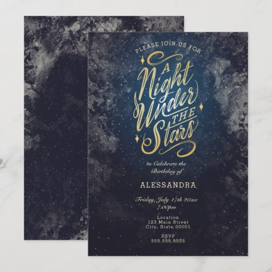 星の下の夜の招待状 招待状 (正面/裏面)