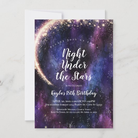 星の下の夜の招待状 招待状 (正面)