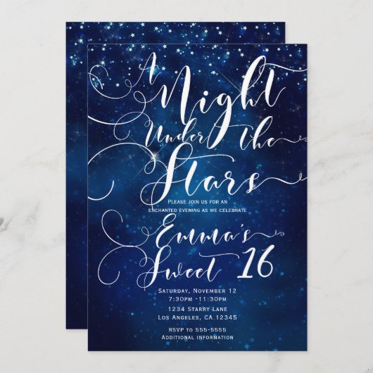 星の下の夜スターリーブルースカイ甘い16 招待状 (正面/裏面)