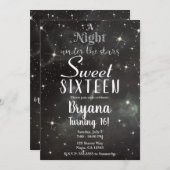 星の下の夜ダークナイトスカイスウィート16 招待状 (正面/裏面)