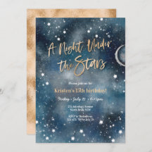 星の下の夜金ゴールド招待状