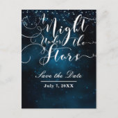 星の下の夜 ウェディング Save the Date 案内ポストカード (正面)