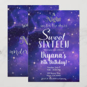 星の下の夜 パープルスカイ スウィート16 Invita 招待状 (正面/裏面)
