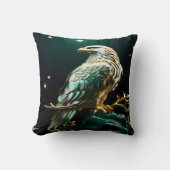 星の下の岩の上にイーグルきらめく クッション (正面)