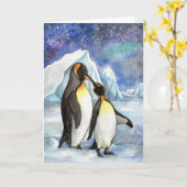 星の下の愛 – ペンギン愛好家 カード (黄色い花)