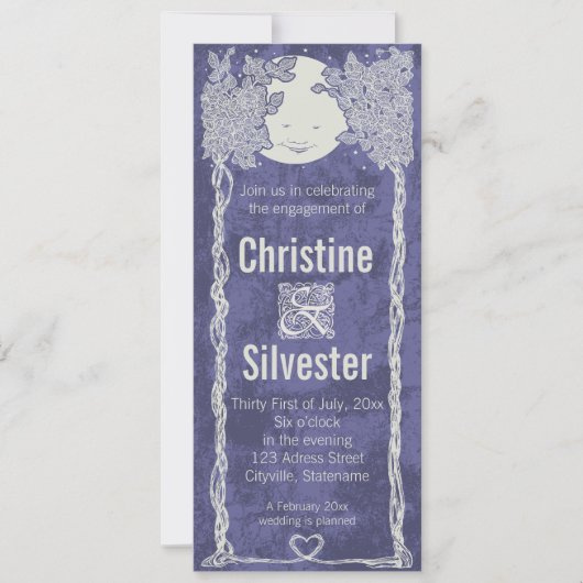 『星の下の愛』婚約 招待状 (正面)