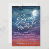星の下の月の夕べ結婚の写真 招待状 (正面)
