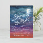 星の下の月の夕べ結婚の写真 招待状 (スタンド正面)