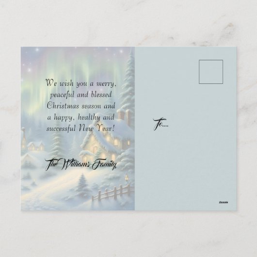 星の下の森の魔法のクリスマスナイト シーズンポストカード (裏面)