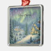 星の下の森の魔法のクリスマスナイト メタルオーナメント (左)