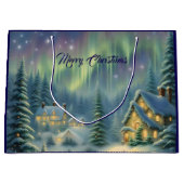 星の下の森の魔法のクリスマスナイト ラージペーパーバッグ (正面)