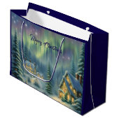 星の下の森の魔法のクリスマスナイト ラージペーパーバッグ (正面アングル)