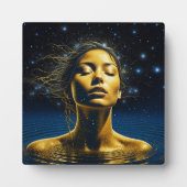 星の下の水中の精神的な女性 フォトプラーク (正面)