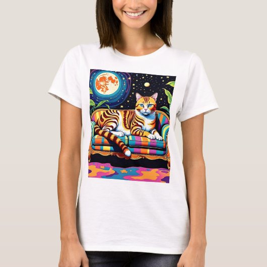 星の下の猫2 Tシャツ (正面)