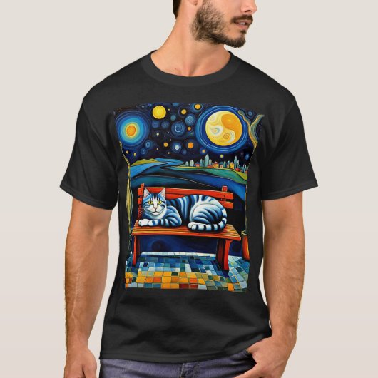 星の下の猫4 Tシャツ (正面)