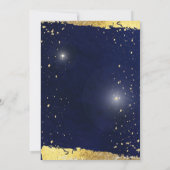 星の下の空の満月の結婚夜 招待状 (裏面)