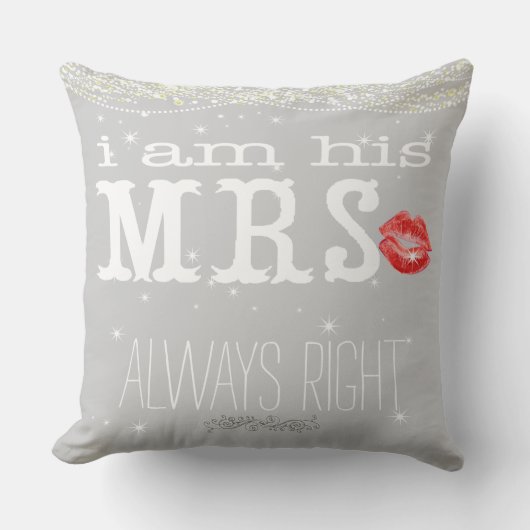 星の下の花嫁は常に右アクセントピロー クッション (正面)