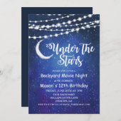 星の下の裏庭映画鑑賞会招待状 招待状 (正面/裏面)