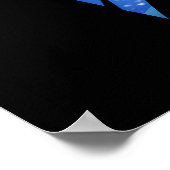 星の下の親子クマのシルエット ポスター (角)