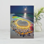 星の下の誓い: 輝く星空のビーチウェディング 招待状 (スタンド正面)