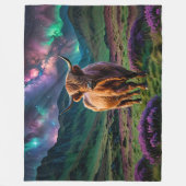 星の下の高地の牛 フリースブランケット (正面)