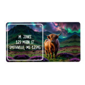 星の下の高地の牛 ラベル (正面)