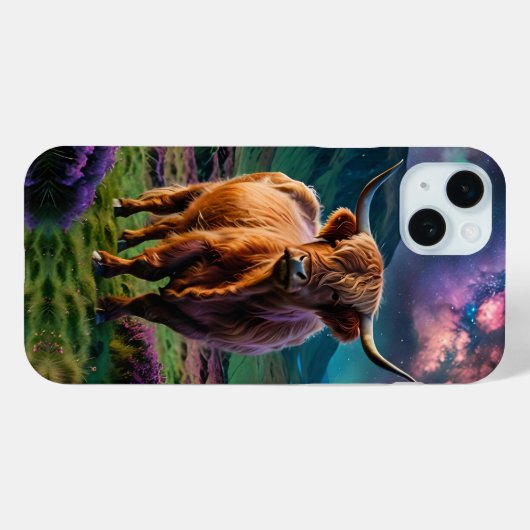 星の下の高地の牛 Case-Mate iPhoneケース (裏面 (横))