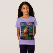 星の下の高地の牛 Tシャツ (正面フル)