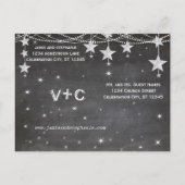 星の下の黒板ヴィンテージ日付を保存 案内ポストカード (裏面)