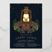 星の下 | キャンピングバースデーパーティー 箔招待状 (正面)