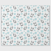 星の中でかわいいパンダクマ |ベビー ラッピングペーパー (フラット)