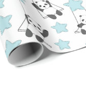 星の中でかわいいパンダクマ |ベビー ラッピングペーパー (ロールコーナー)