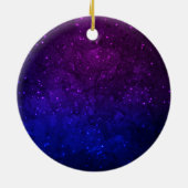 星の中で青と紫の銀河系 セラミックオーナメント (裏面)