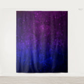星の中で青と紫の銀河系 タペストリー (正面)