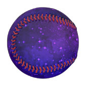 星の中で青と紫の銀河系 野球ボール (正面左)