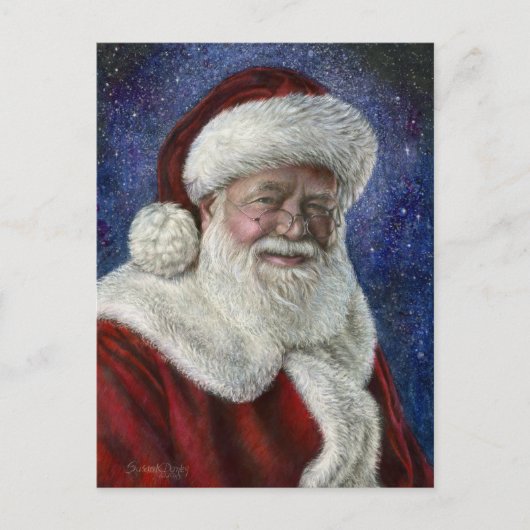 星の中のサンタ シーズンポストカード (正面)