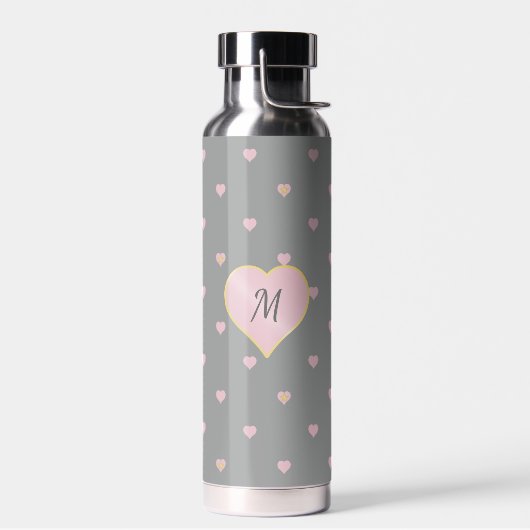 星の中のハートオングレー ウォーターボトル (左面)