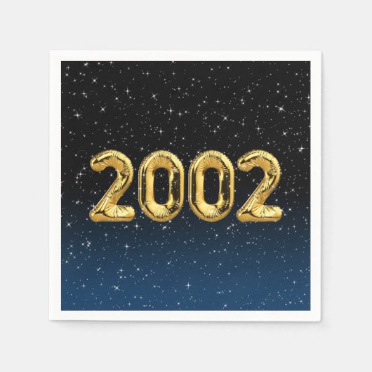 星の中のバースデーバルーン2002 スタンダードカクテルナプキン (正面)