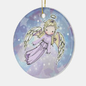 星の中の小さなラベンダーの天使のオーナメント セラミックオーナメント (左)