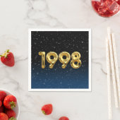 星の中の1998年の誕生日バルーン スタンダードカクテルナプキン (インサイチュ)