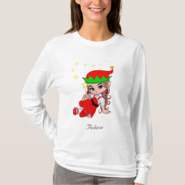 星の付いたキュートな妖精のエルフのスウェットシャツ Tシャツ