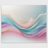 星の付いたキュートな牧草地 ラッピングペーパー (フラット)