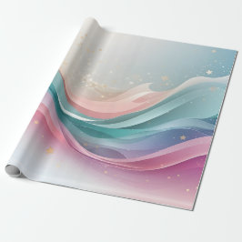 星の付いたキュートな牧草地 ラッピングペーパー