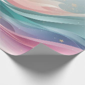 星の付いたキュートな牧草地 ラッピングペーパー (角)