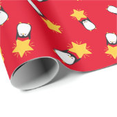 星の付いたキュートペンギン –  ラッピングペーパー (ロールコーナー)